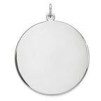 Sterling Silver Rhod-plated Eng. Rnd Polish Front/Back Disc Charm