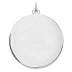 Sterling Silver Rhod-plated Eng. Rnd Polish Front/Back Disc Charm