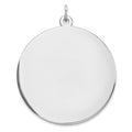 Sterling Silver Rhod-plated Eng. Rnd Polish Front/Satin Back Disc Charm