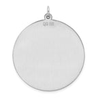 Sterling Silver Rhod-plated Eng. Rnd Polish Front/Back Disc Charm