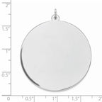 Sterling Silver Rhod-plated Eng. Rnd Polish Front/Back Disc Charm