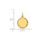 Sterling Silver GP Engraveable Round Polished Disc Charm