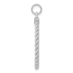 SS Rh-plt Engraveable Round with Rope Polished Front/Satin Back Disc