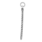 Sterl Silver Rh-plt Engraveable Round with Rope Polished Front/Back Disc