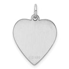 SS Rh-plt Engraveable Heart Polished Front/Satin Back Disc Charm