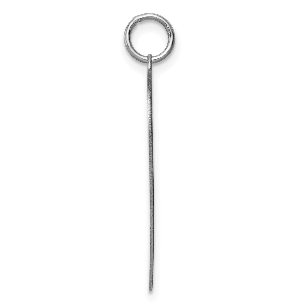 Sterling Silver Rhod-plated Eng. Heart Polish Front/Satin Back Disc Charm