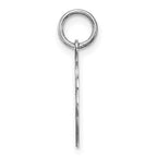 Sterling Silver Rh-plt Engraveable Polished Front/Satin Back Disc Charm