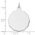 Sterling Silver Rh-plt Engraveable Polished Front/Satin Back Disc Charm