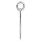 SS Rh-plt Engraveable Octagon Polished Front/Satin Back Disc Charm
