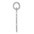 Sterling Silver Rh-plt Engravable Polished Front/Satin Back Disc Charm
