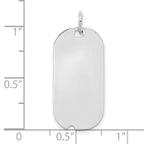 Sterling Silver Rh-plt Engravable Dog Tag Polished Front/Back Disc Charm