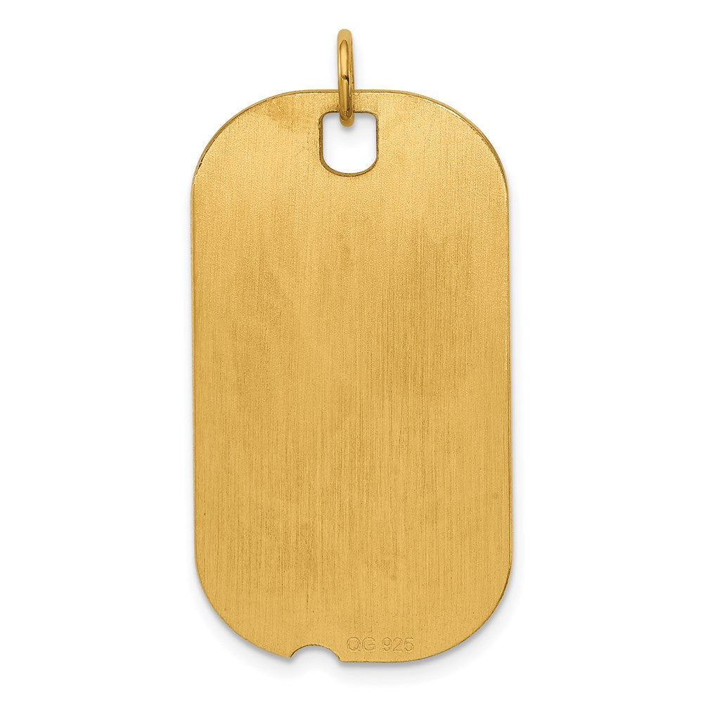Sterling Silver GP Engravable Dog Tag Polished Disc Charm