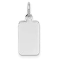 Sterling Silver Rh-plt Engravable Rectangle Polished Front/Back Disc Charm