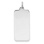Sterling Silver Rhod-plate Eng. Rect. Polish Front/Satin Back Disc Charm