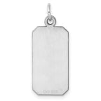 SSilver Rh-plt Engravable Rectangle Polished Front/Satin Back Disc Charm