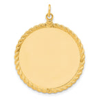 Sterling Silver GP Engraveable Round with Rope Polished Disc