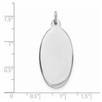 Sterling Silver Rhod-plate Eng. Oval Polish Front/Satin Back Disc Charm