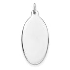 Sterling Silver Rhod-plate Eng. Oval Polish Front/Satin Back Disc Charm