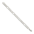 Sterling Silver 9.7mm Lightweight Flat Figaro Chain