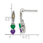 Sterling Silver Antiqued w/14k 2-stone Mother's Earring