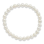 Majestik 7-8mm White Imitation Shell Pearl Stretch Bracelet