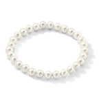 Majestik 7-8mm White Imitation Shell Pearl Stretch Bracelet