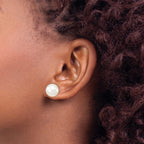 Majestik Sterling Silver Rhodium-plated 10-11mm and 14-15mm Grey with White Imitation Shell Pearl Front Back Post Earrings