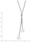 Majestik Sterling Silver Rhodium-plated 10-11mm White Imitation Shell Pearl Spring Ring Clasp 18.5 inch Necklace