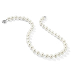 Majestik Sterling Silver Rhodium-plated 10-11mm White Imitation Shell Pearl Hand-knotted Necklace