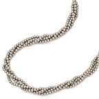 Sterling S Majestik Rh-pl 4Row 4-5mm Grey Imitat Shell Pearl Twist Necklace