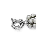 Sterling S Majestik Rh-pl 4Row 4-5mm Grey Imitat Shell Pearl Twist Necklace