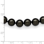 Majestik 10-11mm Black Imitation Shell Pearl Hand Knotted Slip-on Hand-knotted Necklace
