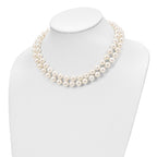 Majestik 10-11mm White Imitation Shell Pearl Hand-knotted Slip-on Necklace