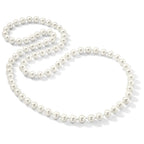 Majestik 10-11mm White Imitation Shell Pearl Hand-knotted Slip-on Necklace
