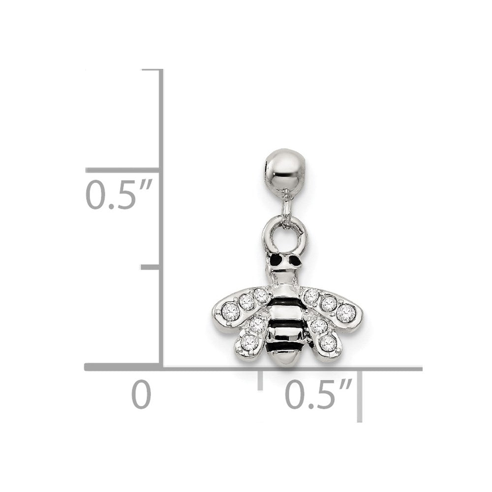 Mio Memento Sterling Silver Crystal Enamel Dangle Bee Charm