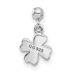 Mio Memento Sterling Silver Crystal Dangle Clover Charm