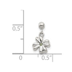 Mio Memento Sterling Silver Crystal Dangle Clover Charm