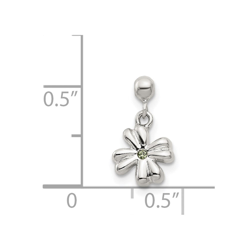 Mio Memento Sterling Silver Crystal Dangle Clover Charm