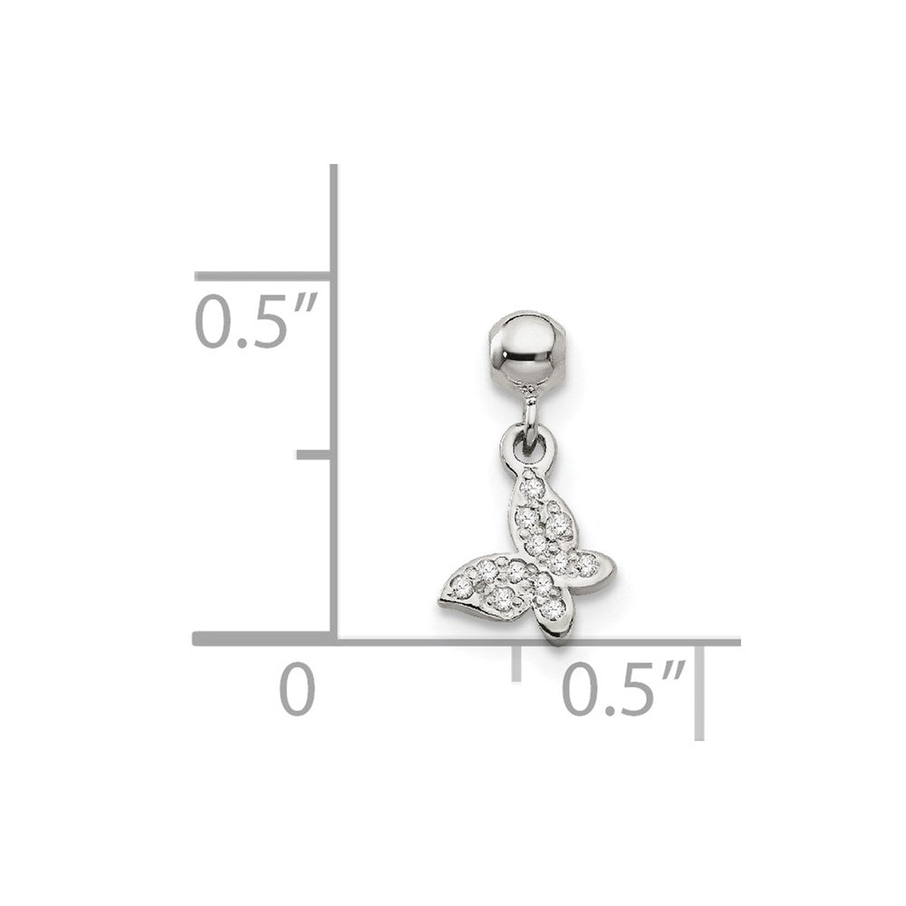 Mio Memento Sterling Silver CZ Dangle Butterfly Charm