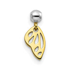 Mio Memento Sterling Silver Rhodium-plated Gold-tone Dangle Wing Charm