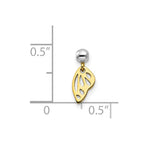 Mio Memento Sterling Silver Rhodium-plated Gold-tone Dangle Wing Charm