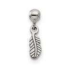 Mio Memento Sterling Silver Dangle Feather Charm