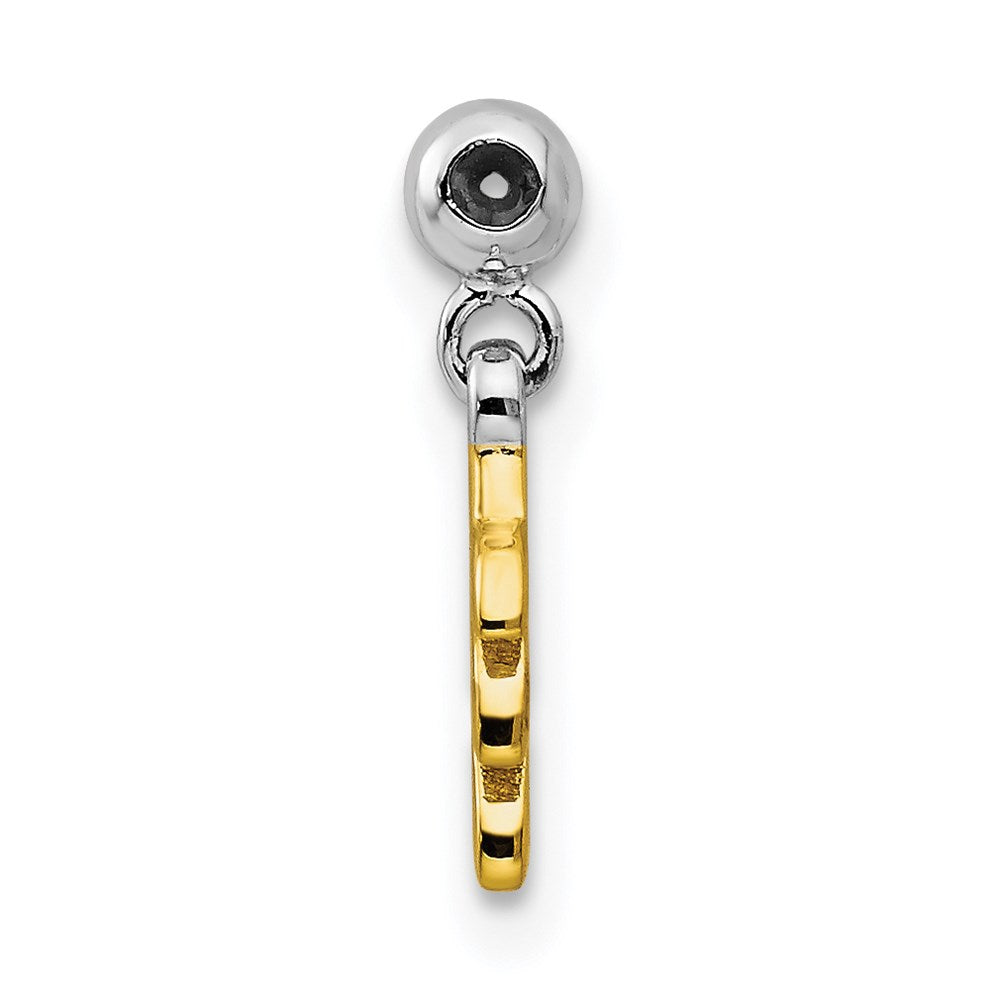 Mio Memento Sterling Silver Rhodium-plated Gold-tone Dangle Leave Charm