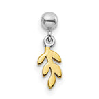Mio Memento Sterling Silver Rhodium-plated Gold-tone Dangle Leave Charm