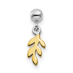 Mio Memento Sterling Silver Rhodium-plated Gold-tone Dangle Leave Charm