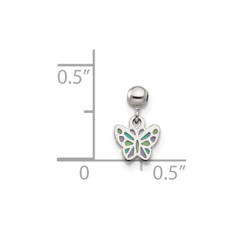Mio Memento Sterling Silver Enamel Dangle Butterfly Charm