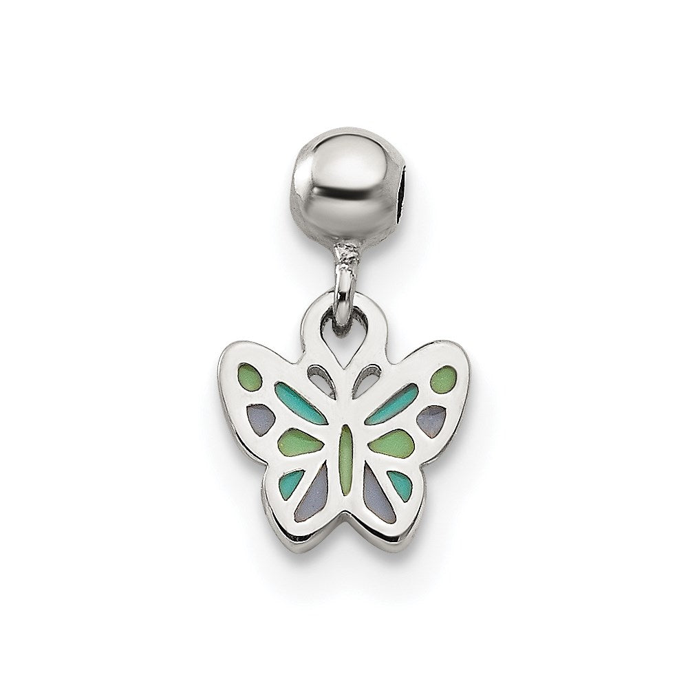 Mio Memento Sterling Silver Enamel Dangle Butterfly Charm