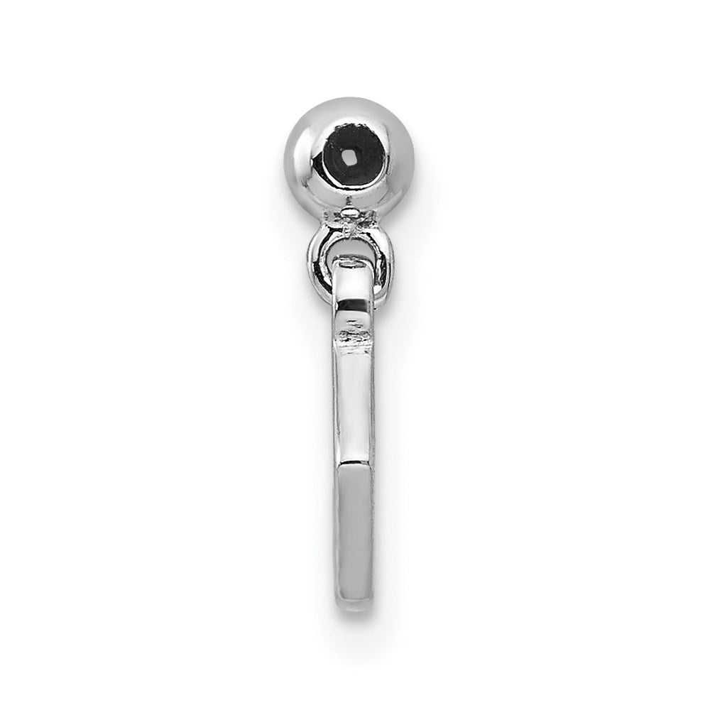 Mio Memento Sterling Silver Rhodium-plated Rose-tone Dangle Flower Charm