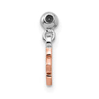Mio Memento Sterling Silver Rhodium-plated Rose-tone CZ Flower Charm