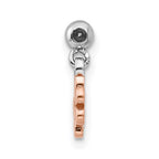 Mio Memento Sterling Silver Rhodium-plated Rose-tone CZ Flower Charm